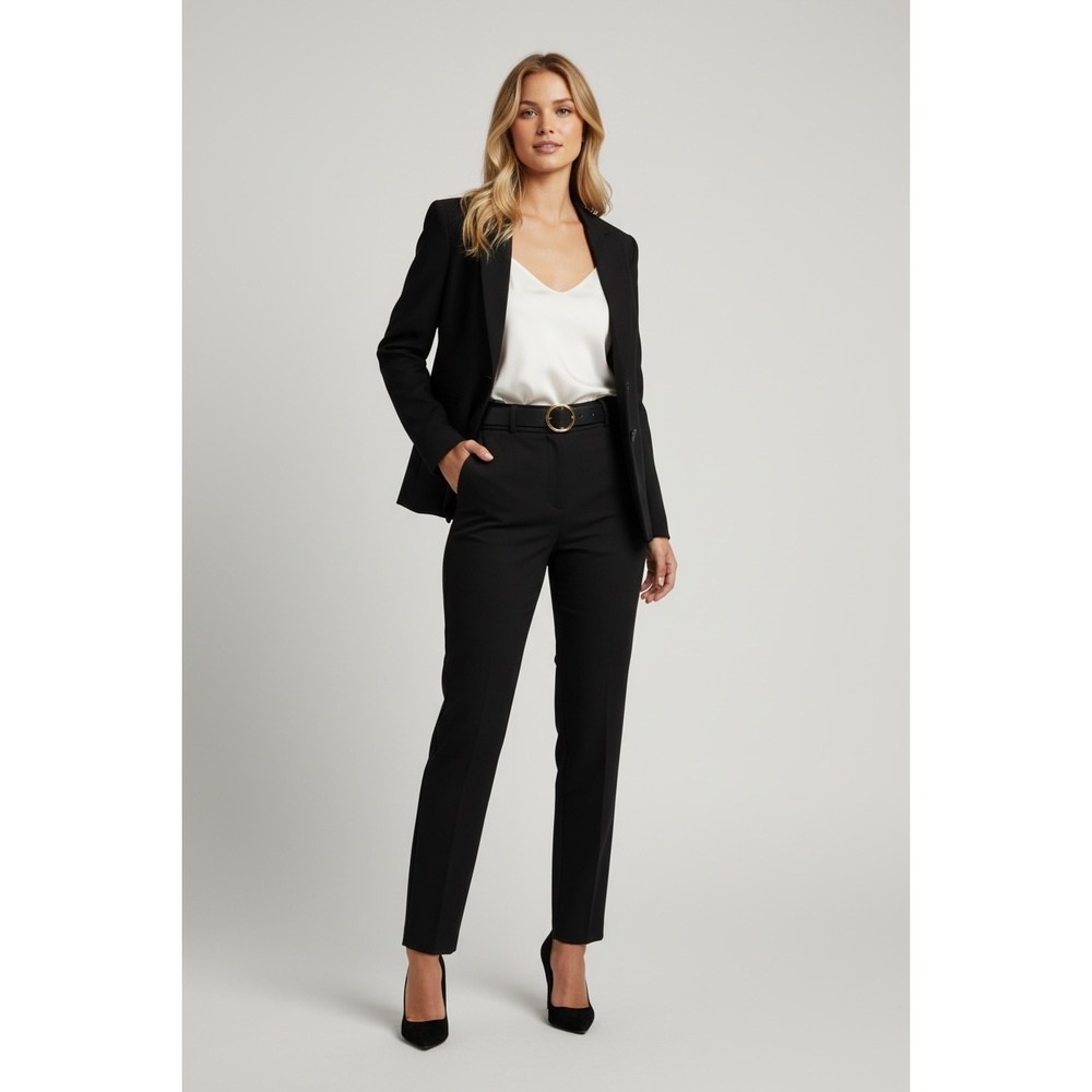 Evan Picone Black Size 6 Textured Three-Button Blazer Jacket Professional Core